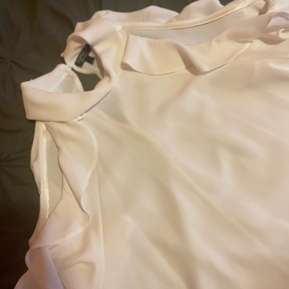 Topshop White Blouse with Bow Detail